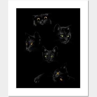 Dark cats in the dark Posters and Art